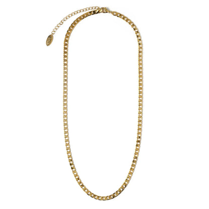 Halsband med platt pansarkedja | Guld