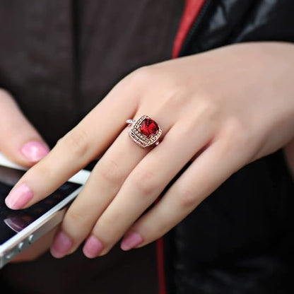 Ruby Halo Statementring | Roséguld
