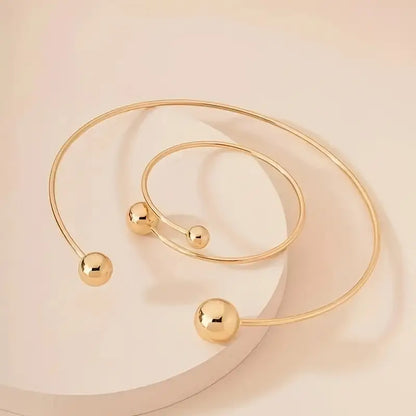 Minimalistiskt Glow-set med halsband och armring | Guld