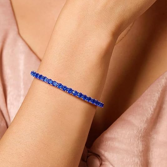 Safirtennisarmband | Vitguld