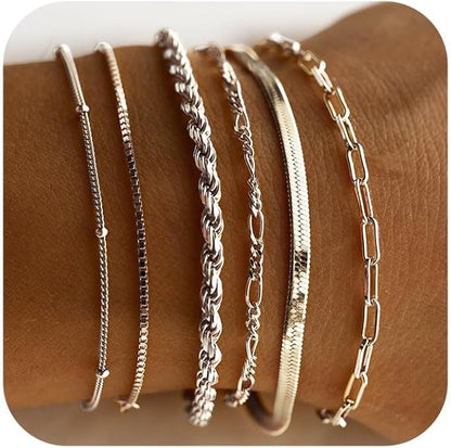 Isabella Vernetta armbandsset | Vitguld