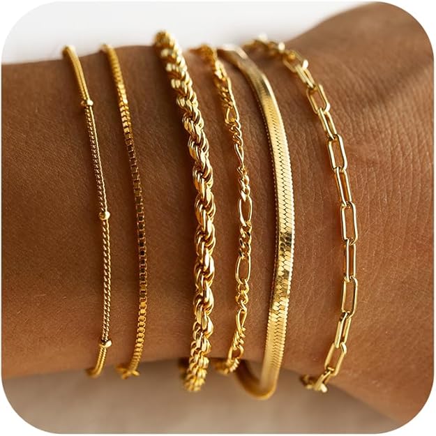 Isabella Vernetta armbandsset | Vitguld