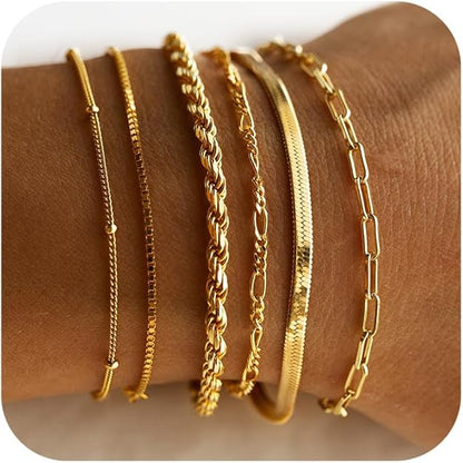 Isabella Vernetta armbandsset | Vitguld