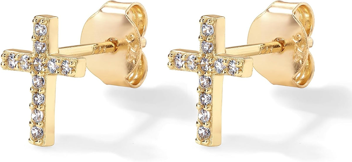 Paved Cross-örhängen | Guld