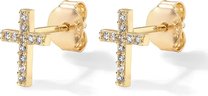 Paved Cross-örhängen | Guld