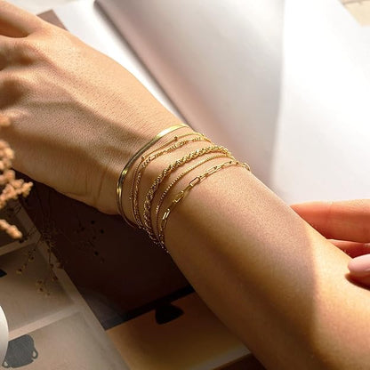 Isabella Vernetta armbandsset | Vitguld