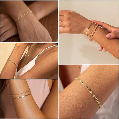 Isabella Vernetta armbandsset | Vitguld
