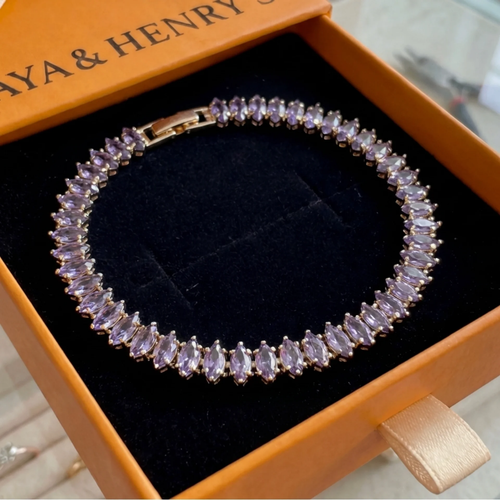 Amethyst Marquise Tennis Bracelet | Gold