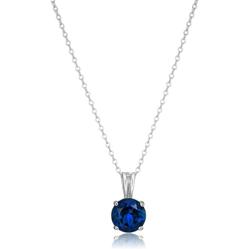 Halsband med rundslipad safir | Vitguld