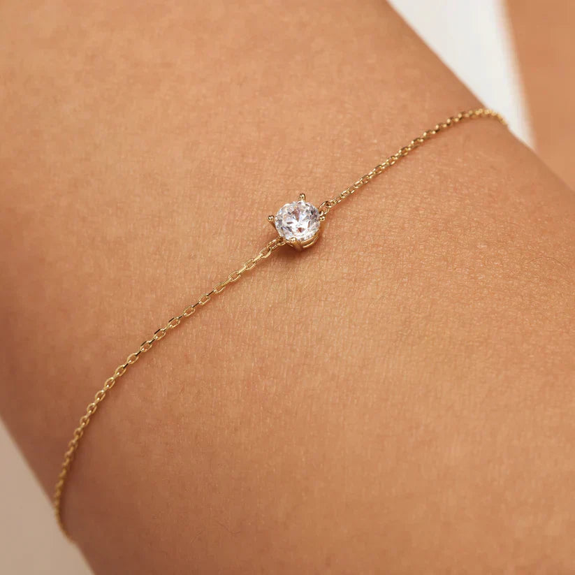 Cléa stenarmband | Vitguld