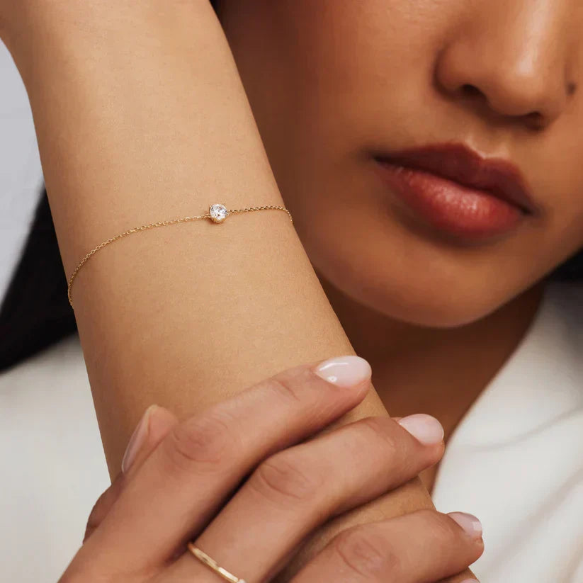 Cléa Moissanit-armband | Guld