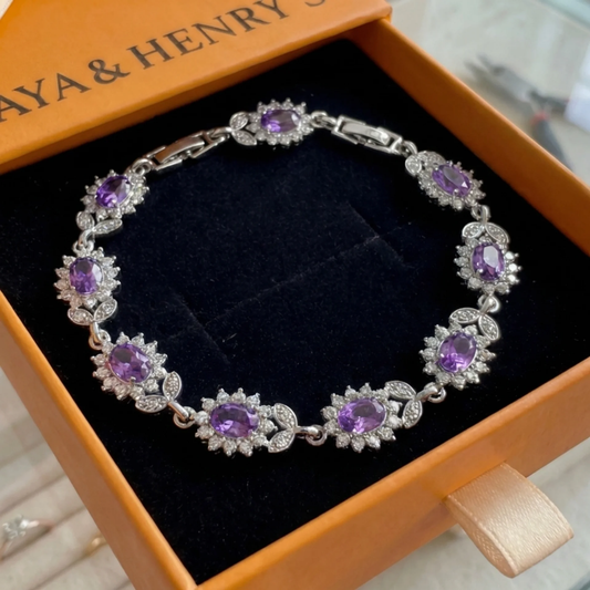 Iridessa Violetthorn-armband | Vitguld