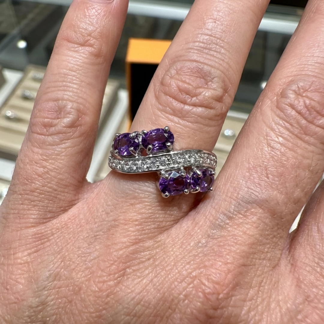 Lavender Flow-ring | Vitguld