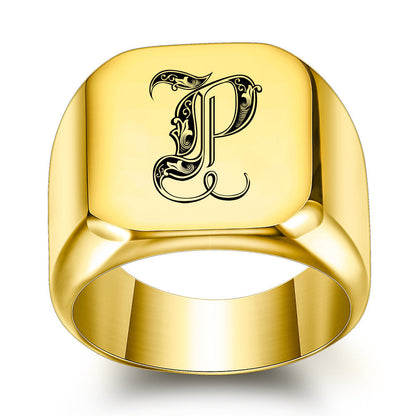 Klassisk Noble initialring | Guld