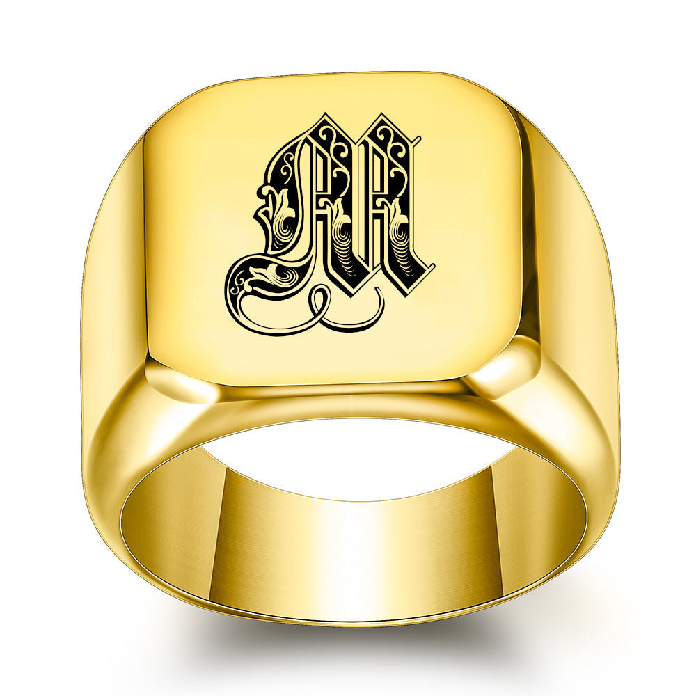 Klassisk Noble initialring | Guld