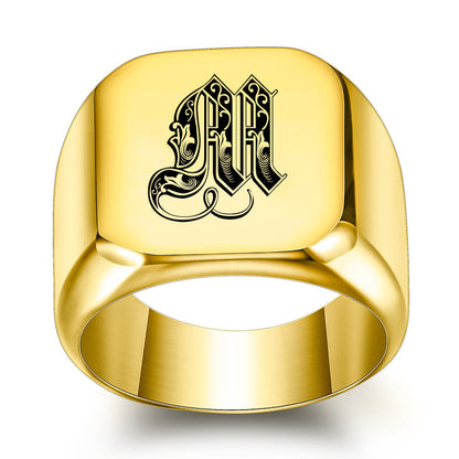 Klassisk Noble initialring | Guld