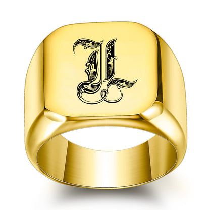 Klassisk Noble initialring | Guld