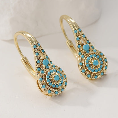 Valenne Turquoise Cluster-örhängen | Guld