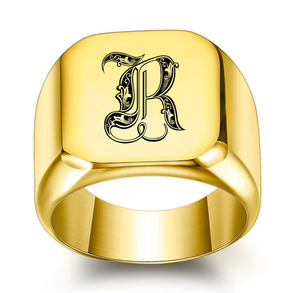 Klassisk Noble initialring | Guld