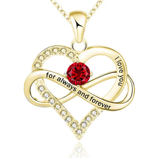 Halsband med månadssten "Always and Forever"