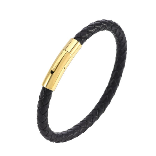 Valor läderflätat armband | Guld