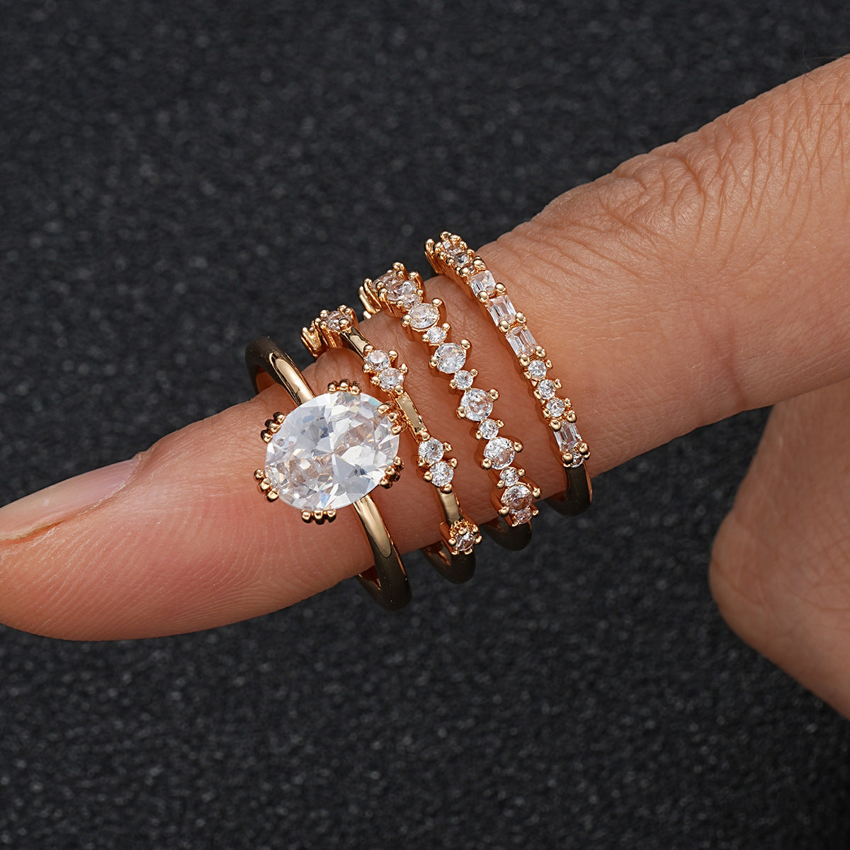 Solène Viremont ringset | Guld