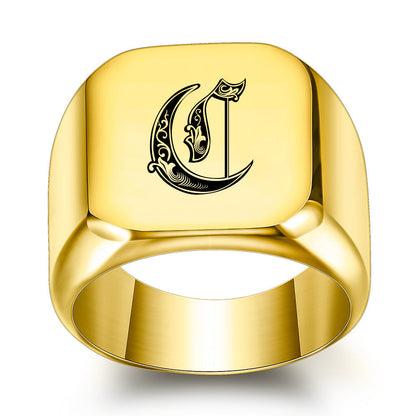 Klassisk Noble initialring | Guld