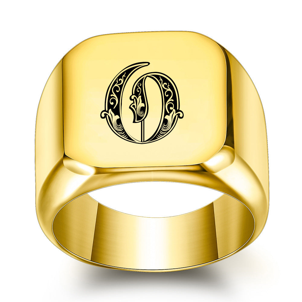 Klassisk Noble initialring | Guld