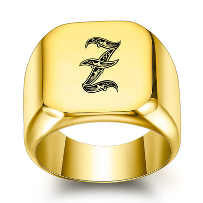 Klassisk Noble initialring | Guld