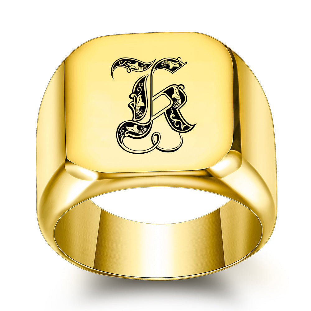 Klassisk Noble initialring | Guld
