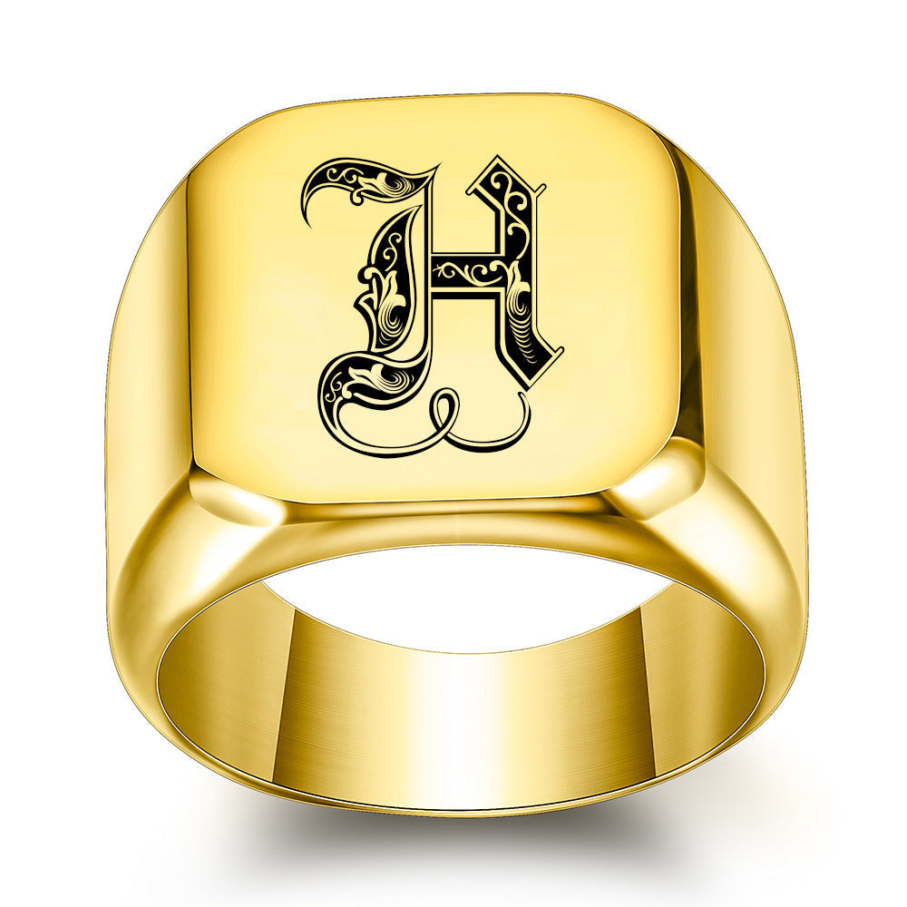 Klassisk Noble initialring | Guld