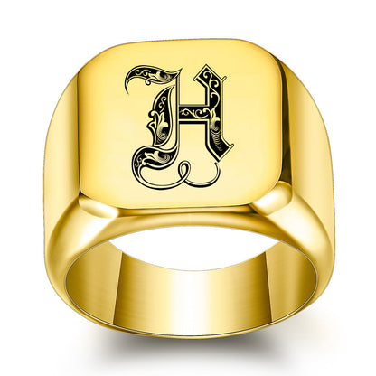 Klassisk Noble initialring | Guld