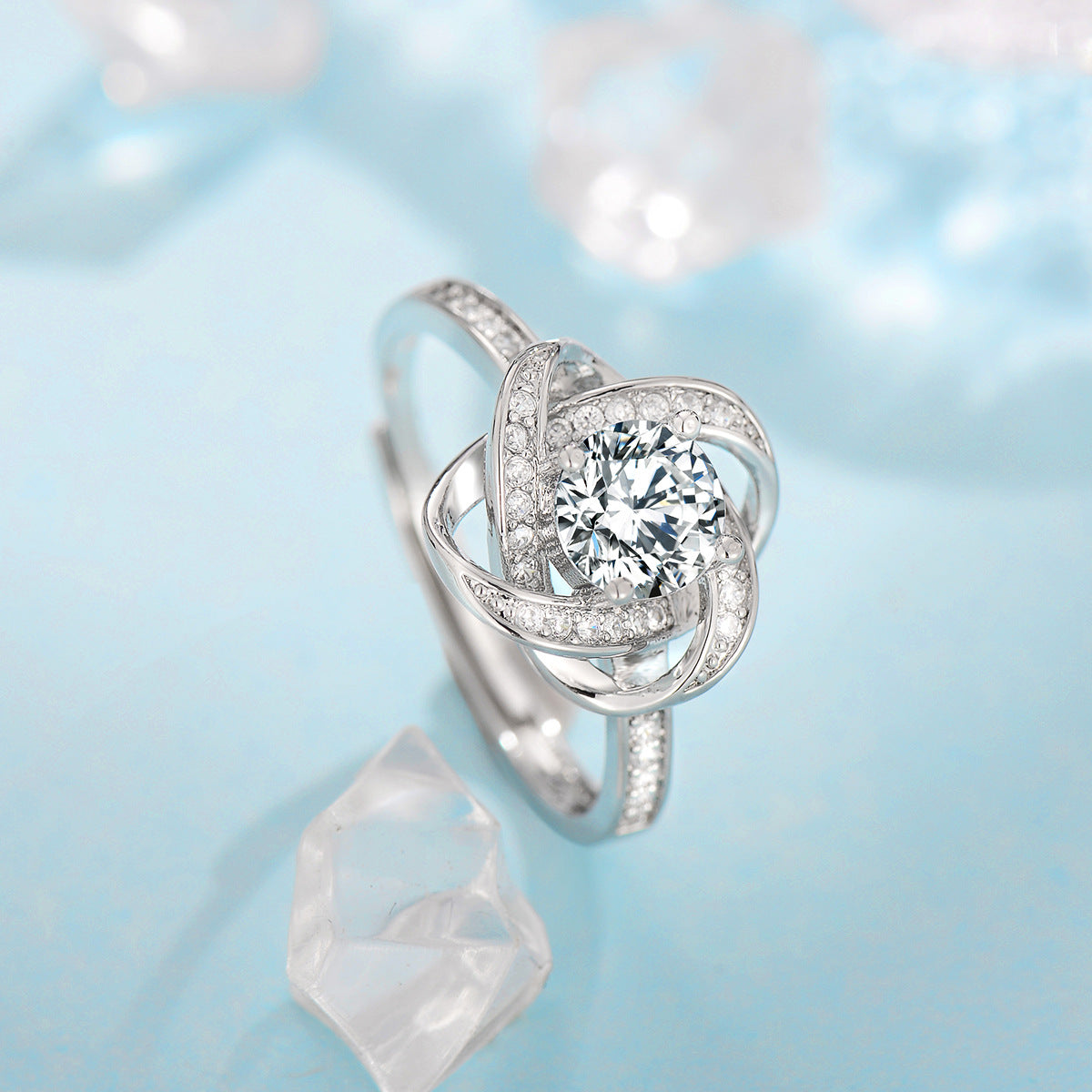 Fleur de Givre Clover Knot-set | Vitguld