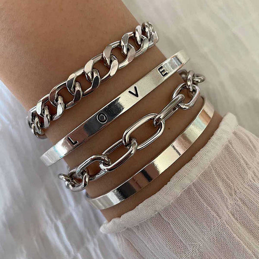 Elan Mercer-armbandsset | Vitguld