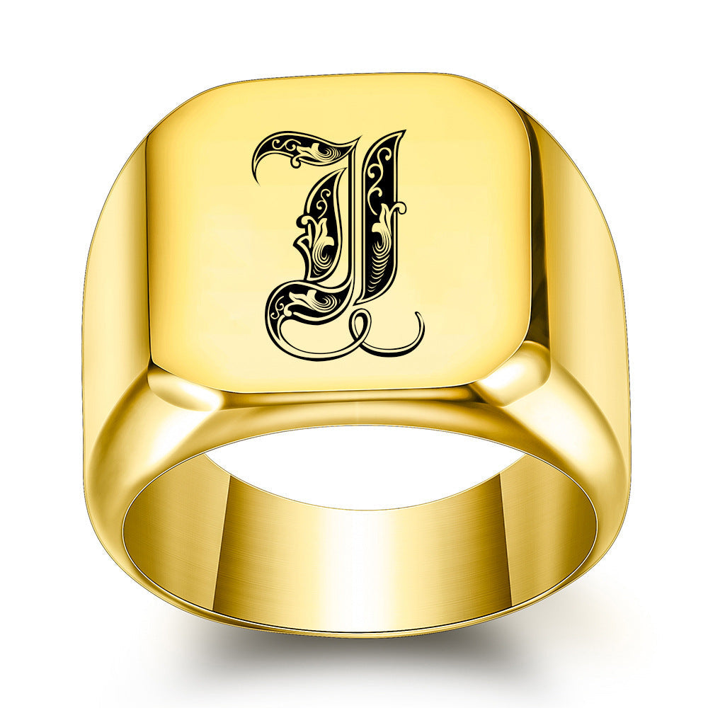 Klassisk Noble initialring | Guld