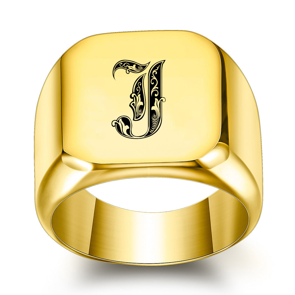 Klassisk Noble initialring | Guld