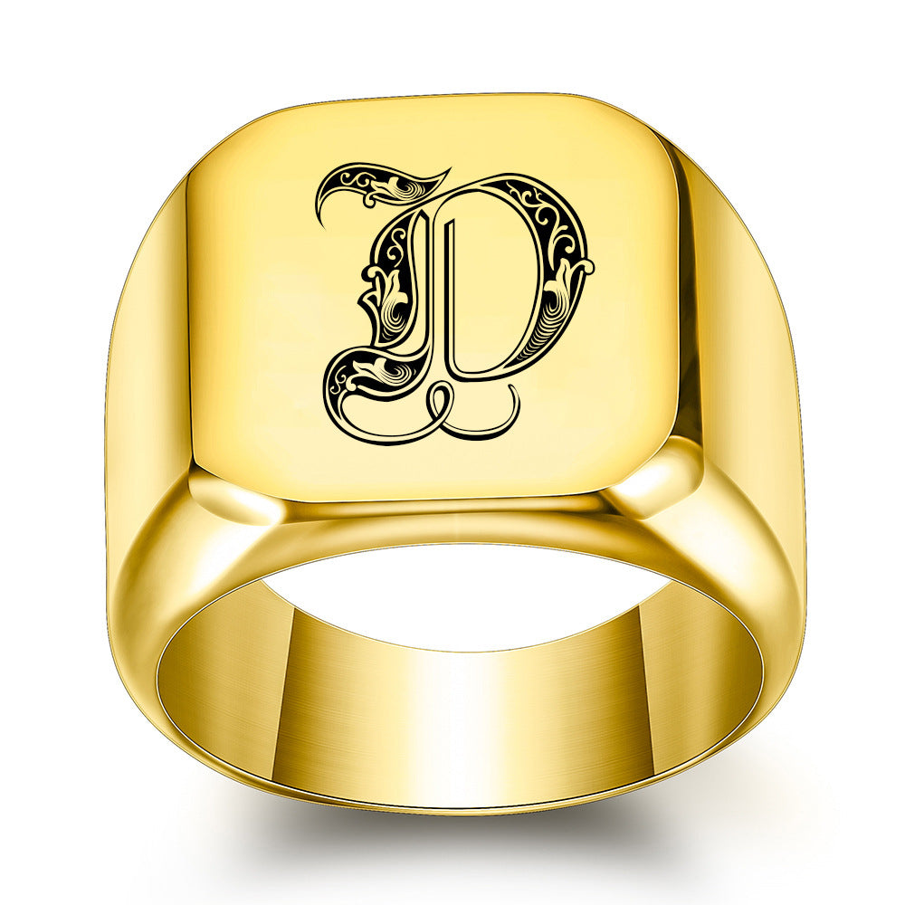 Klassisk Noble initialring | Guld