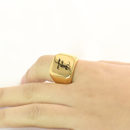 Klassisk Noble initialring | Guld