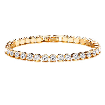 Runt slipat tennisarmband | Guld