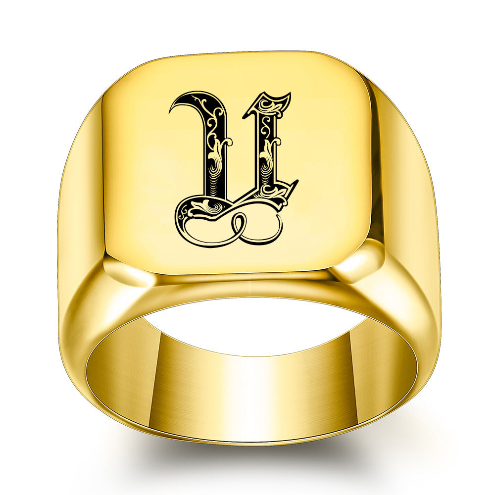 Klassisk Noble initialring | Guld