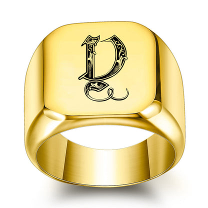 Klassisk Noble initialring | Guld