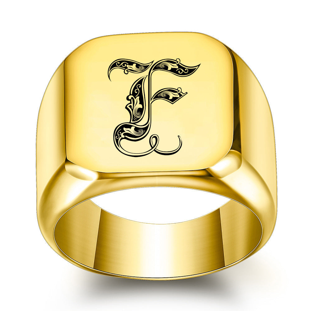 Klassisk Noble initialring | Guld