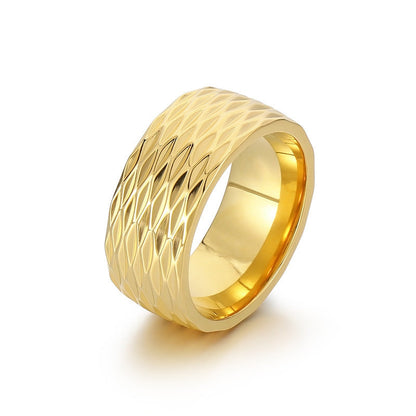 Kaelis Grid Band-ring | Vitguld