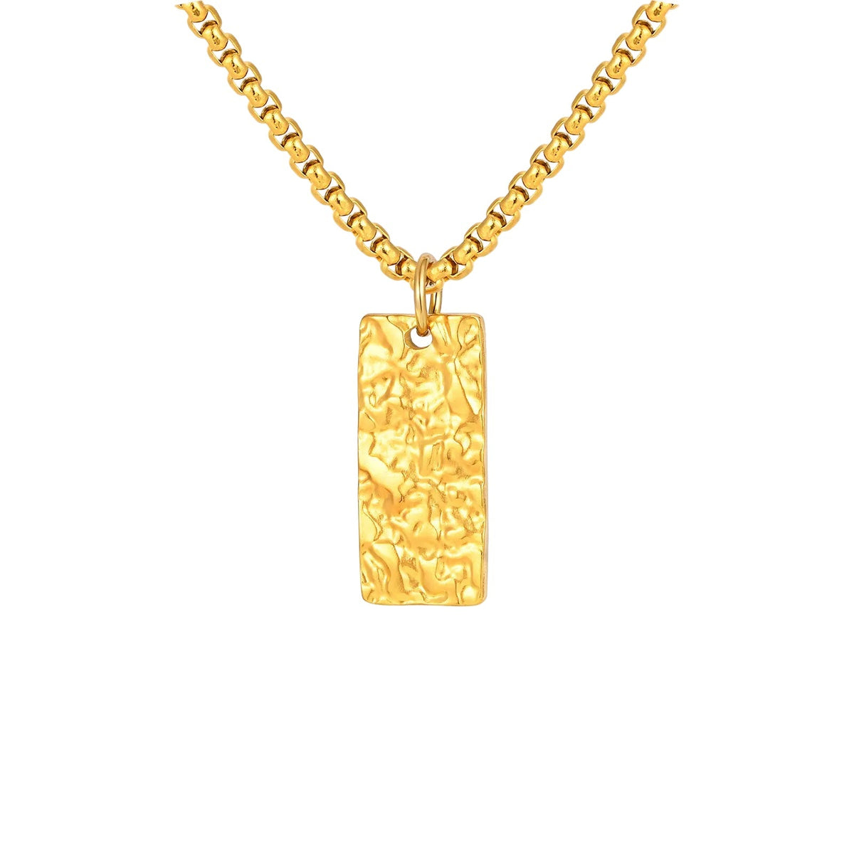 Ziven hamrat stavhalsband | Vitguld