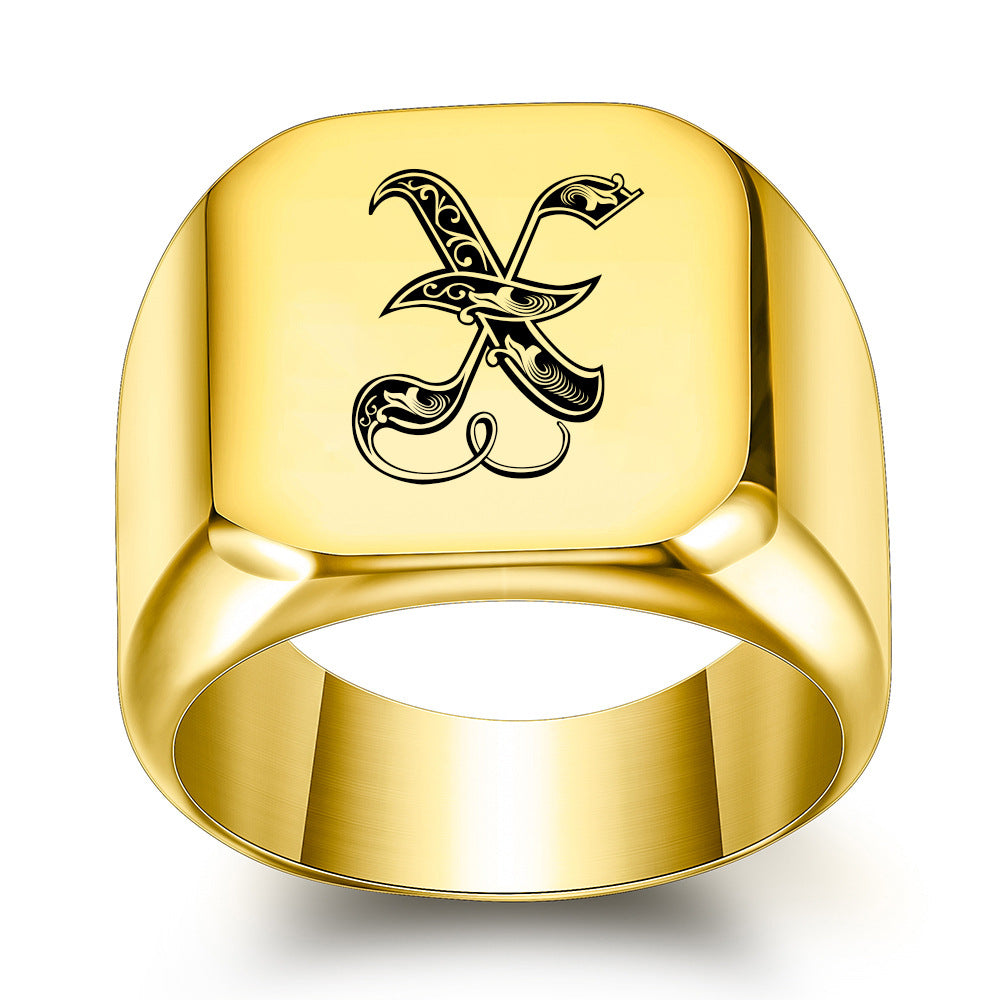 Klassisk Noble initialring | Guld