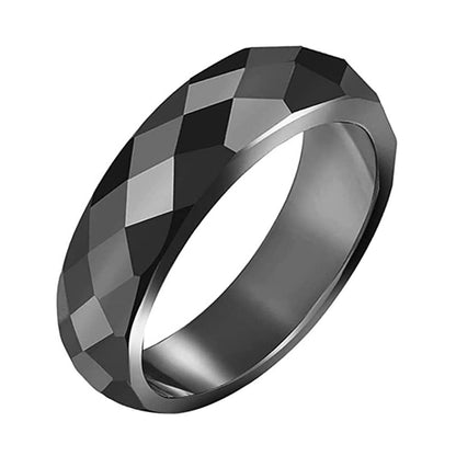 Minimalistisk fasetterad ring | Svart finish