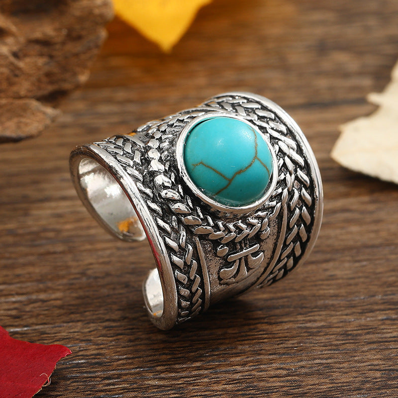 Ravik Stone öppen ring | Vitguld