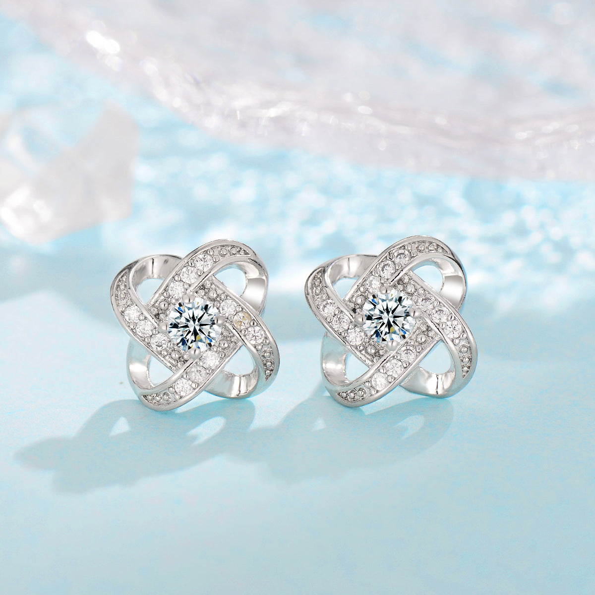 Fleur de Givre Clover Knot-set | Vitguld