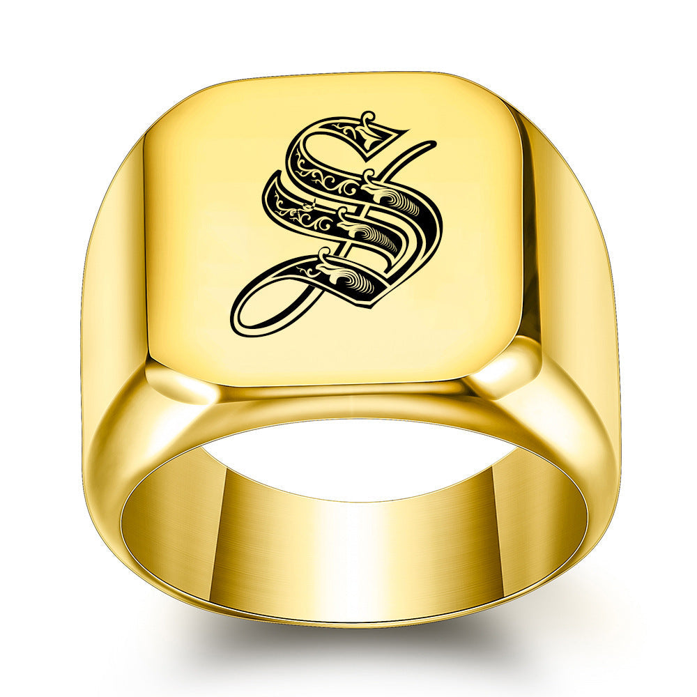 Klassisk Noble initialring | Guld