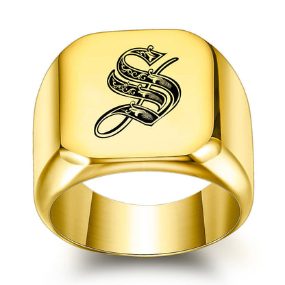 Klassisk Noble initialring | Guld